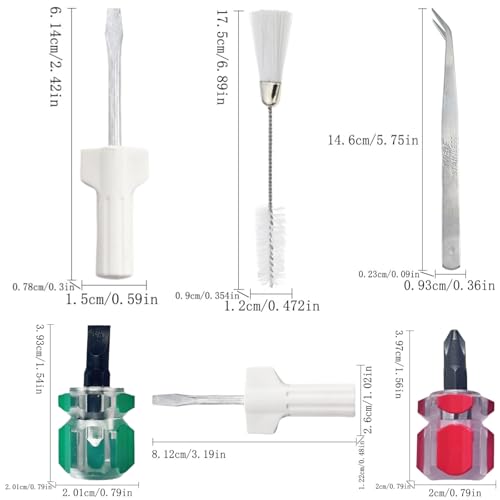 6 Piece Serger Sewing Machine Cleaning Repair Tool, Tweezers Double Headed Lint Brush Screwdrivers for Repair Overlock, Serger Service and More Sewing Machines