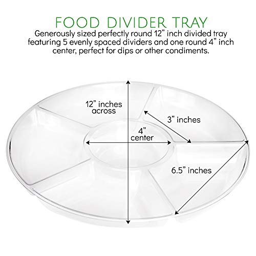 Plasticpro 6 Sectional Round Plastic Serving Tray/Platters Clear Pack of 2 - color: Clear