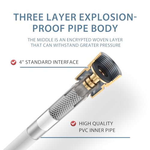 59 Inches Silver PVC Shower Head Hose Replacement For Cleaning - color: Silver, size: 59 In