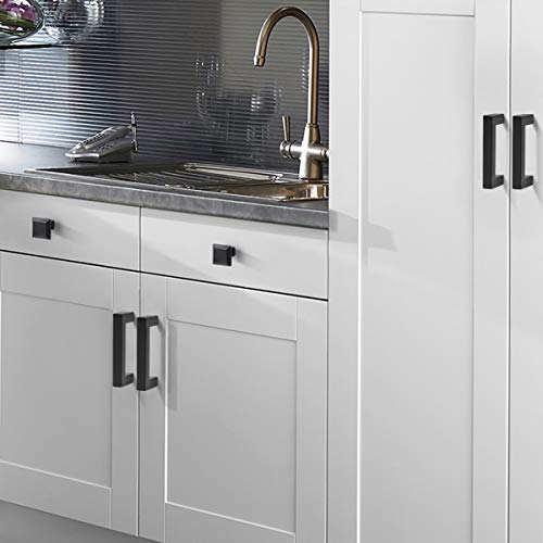 KNOBWELL 6 Pack 2-1/2" Black Cabinet Pulls, Stainless Steel Kitchen Cabinet Pull and Handles, Dresser Drawer Pulls, Hole Centers 2.5 inch, Overall Length 2-9/10 inch - color: Matte Black, size: Hole Center:2-1/2 inch(64mm)