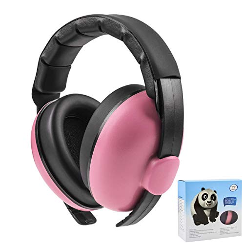 Baby Ear Protection Noise Cancelling Headphones for Kids Noise Reduction Hearing Protection Earmuffs for 0-3 Years Babies, Toddlers, Infant (Redrose) - color: Red