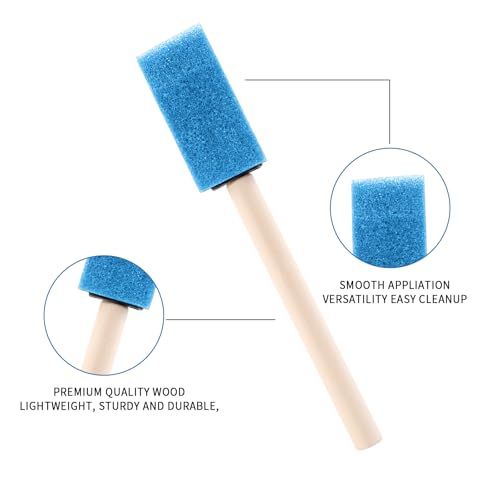 1" Foam Paint Brushes, 100 Pack, 1-Inch Painting Sponges (Blue) - color: Blue, size: 1"