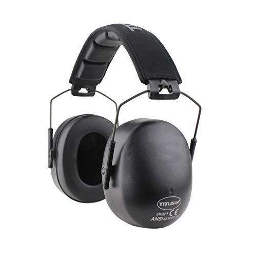 TITUS 3 Series, Onyx 37 Original Highest NRR Noise Reduction Earmuffs - color: Black (Premium Band / Earmuffs Only)