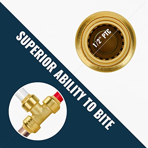 SUNGATOR Push Fitting 1/2 inch, 90 Degree Elbow (5 PCS), Tee (3 PCS), 8-PCS - style: 5E+3T, 8 Pack