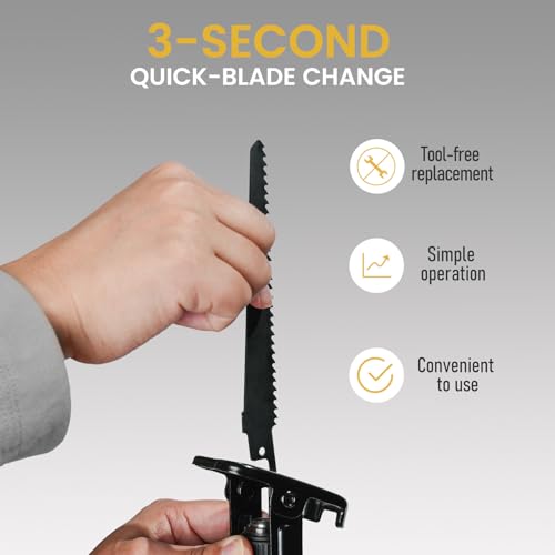Brushless Reciprocating Saw Compatible with Dewalt 20V MAX Battery(Tool Only), 3,000 SPM One-Handed Cordless Sawzall, 1" Stroke Length, Pivoting Shoe, LED Light, Variable Speed for Wood/Meatl/PVC