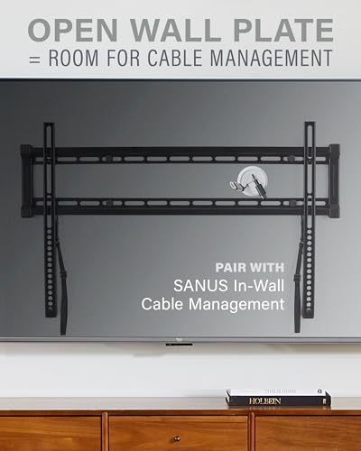 SANUS Low Profile TV Wall Mount for 40" to 80" TVs - Universal Fixed Wall Mount TV Bracket, Slim 1” Profile - 3 Step Easy Install w/Included Hardware - UL Certified