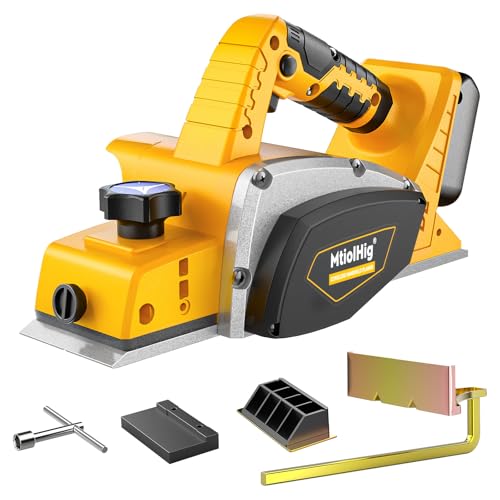 MtiolHig Cordless Planer Compatible with DeWalt 20V Battery,Tool Only - color: Yellow