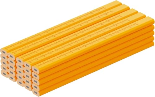 KR. LIF Carpenter Pencils with CM Scale – Framing Construction Pencil for Contractor & Woodworking 14-Pack (Yellow) - color: Yellow