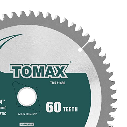 TOMAX 7-1/4-Inch 60 Tooth TCG Aluminum and Non-Ferrous Metal Saw Blade with 5/8-Inch DMK Arbor - size: 7-1/4'' 60T
