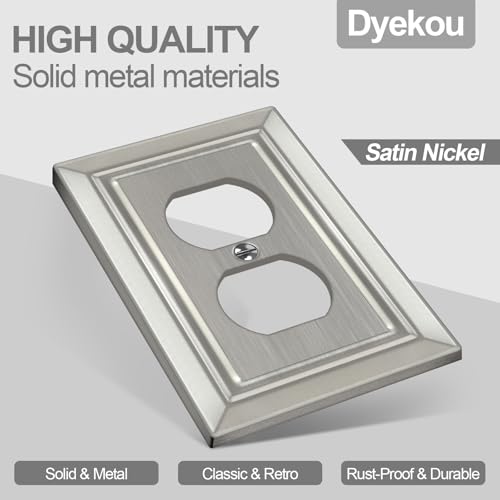 Metal Wall Plate for Electrical Outlets, Outlet Covers Wall Plate, 6 Pack - size: Duplex Outlet