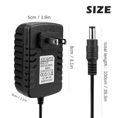 21V Lithium Battery Charger with 21 Volt Output, Wall Supply Adapter for Mini Chainsaws, Electric Wrenches, Hand Drills, Electric Screwdrivers, and Power Tools (US Plug)