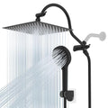 Hibbent All Metal cUPC Certified High Pressure Rainfall 12'' Shower Head - color: Matte Black, style: Square 12''
