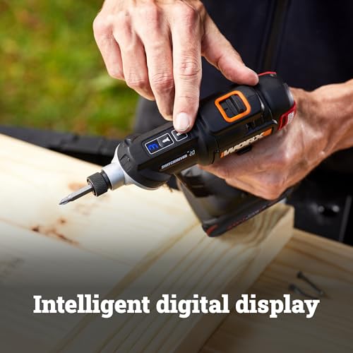 WORX Cordless Drill Driver, 20V 445 in·lb Brushless Power Drill Driver, Powerful Drilling and Driving, 2-in-1 Design, Intelligent Digital Display, Battery and Charger Included, PowerShare - style: 20V SwitchDriver Drill 2.0(Battery & Charger Included)
