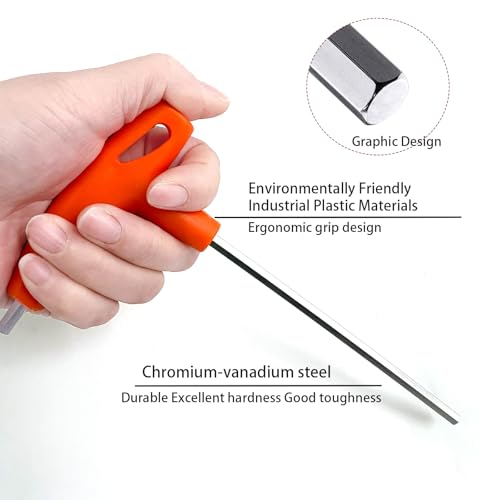 Hex Key Set T-Handle Long, 7-Piece Metric(2.5mm-10mm) Allen Wrench Set with Storage bag, CR-V Steel Hexagonal Tool Kit- Maintenance and Repair Tools, Orange