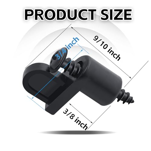 fallingstar 3/8 Inch Offset Window Screen Clips with Screws(15, Black) - color: Black