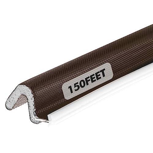 BBTO Weather Stripping Door Window Seal V-Shaped Foam Kerf,150 Feet,Brown - color: Brown, size: 150 Feet
