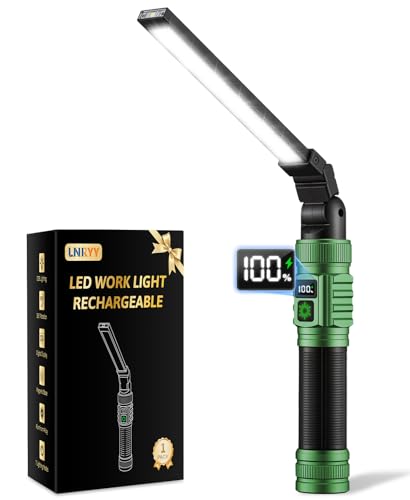 LNRYY Rechargeable Magnetic LED Work Light/Flashlight for Mechanics - color: Green