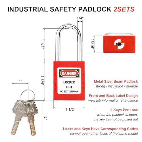 Gate Valve Lockout and Safety Padlock,1Set, Hose Bib Lock for Outdoor Faucet Knob/Water Spigot/Propane Tank,1 to 2-1/2 in Dia Valve Handles,Secure Lock Device for Outside Garden Valve - size: 1 Pack with Padlock