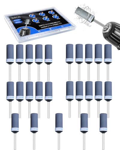 1500 Grit Sanding Drums for Dremel Rotary Tools Accessories, 25PCS Sanding Bits Kit for Dremel Sanding Bands with 1/8 inch Shank, Sandpaper Sticks Set for Plastic Wood Metal Grinding Polishing - style: 1500 Grit 25PCS
