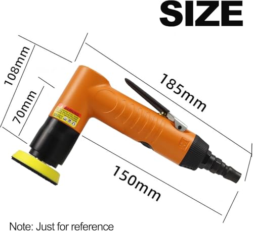 Mini Air Random Orbital Sander, 22000 RPM Pneumatic Polisher with 3 Pads - color: Orange