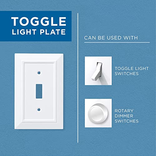 Franklin Brass Classic Architecture (1-Pack) Decorative Light Switch Cover Wall Plate Pure White 1-Gang Wall Plate Switch/Toggle Plate Guards Electrical Outlet Covers W35241-PW-C - size: 1 Count (Pack of 1), style: Switch