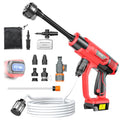 DIYtoolifz Cleaning Tool Compatible with Milwaukee 18V Battery, 2.2LBS, with 16.4ft Hose & 6-in-1 Nozzle + Attachment for Car, Patio, Fence (Battery not Included, Tool Only) - color: Red