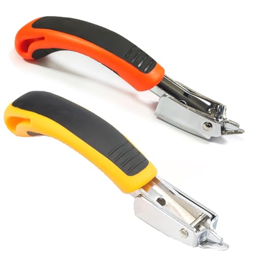 2-Pack Heavy Duty Staple Remover - Professional Upholstery & Carpet Staple Puller Tool with Non-Slip Ergonomic Handle for Furniture, Wood, Floor, Carton, Construction - color: 2 Pcs