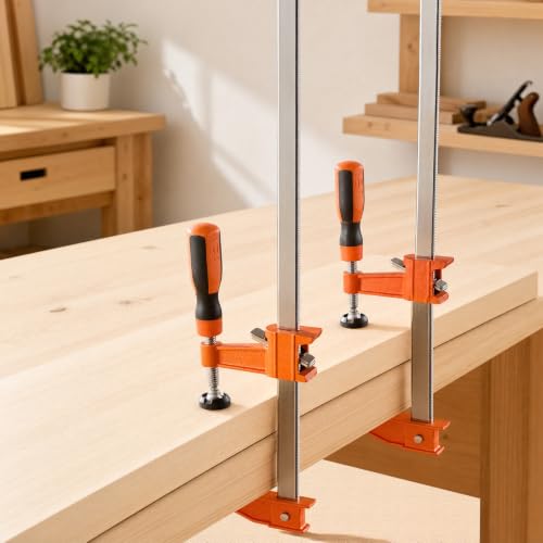 VEVOR Bar Clamps for Woodworking, 8-Pack, 36" Opening F Clamps, 600 lbs Load Limit, with Plastic Pad and Self-Locking Design, Premium Cast Iron and Carbon Steel, for Wood Working and Metal Working - size: 36"(8 Pack), style: Medium-Duty