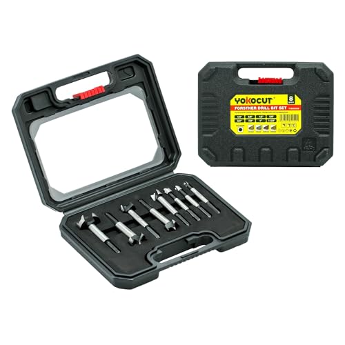 Forstner Bit Set 8Pcs Hex Shank, Wood Drill Bits Set with Multi Sided Shank, Forstner Bits for Woodworking - style: 8PCS Forstner Bits Set