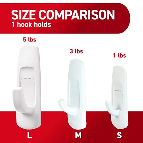 Command Medium White Hooks, 20 Hooks, 24 Strips