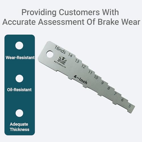 The 4" Brake Pad Measuring Tool,Brake Drum Wear Detection Gauge in 16nds - size: 4"-16nds