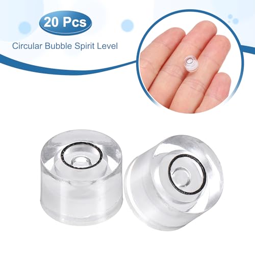 HARFINGTON 20pcs Circular Bubble Spirit Level 8x5.5mm Mini Round Bubble Spirit Level Little Measuring Layout Tools for TV Industrial Carpentry Picture Frame, White/Black - color: White/Black, size: 8x5.5mm