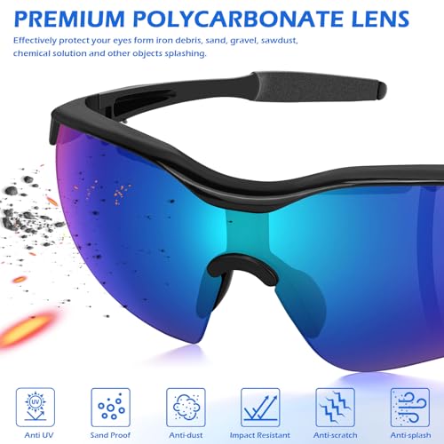 OXG Safety Glasses for Men Women, ANSI Z87 UV Protection Protective Eyewear - color: 24p-multicolor
