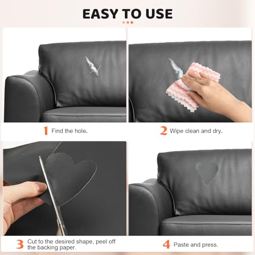 Leather Repair Patch Tape, Self Adhesive Vinyl Kit for Furniture 4x63in