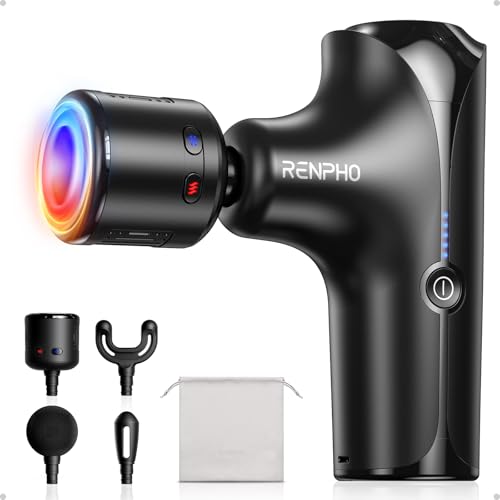 RENPHO Mini Thermacool Massage Gun with Heat and Cold, Pocket-Sized, Small - color: Shadow Black