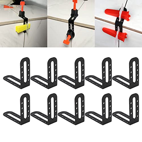 Professional Tile Leveling Spacer Kit, 90 Degree Angle, ABS Material, Black, 25 Pieces, for Floor and Wall Installation