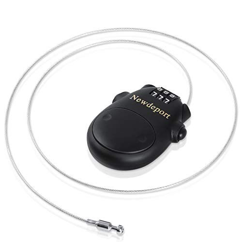 Retractable Cable Lock, 3-Digit Combination Lock with 3ft Steel Cable for Bike, Ski, Snowboard, Scooter, Skateboard & Stroller