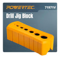 POWERTEC Drill Guide - Multi-Functional Drill Jig Block w/ 6 Common Drill Bit Sizes - for Straight Drilling Holes, Woodworking Tool, 1 PK (71971V) - style: Multi-Functional Drill Guide Jig Block (6 Sizes)