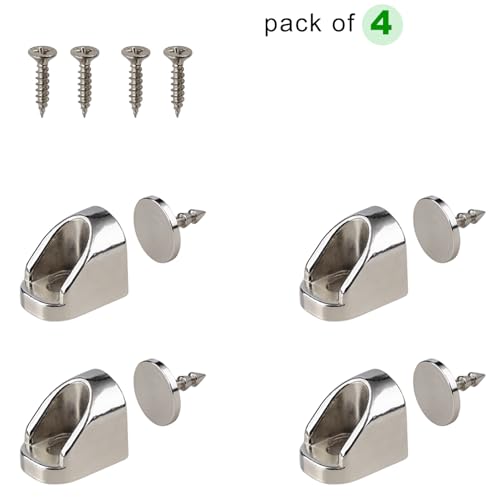 Keenkee 4 Set Magnetic Cabinet Door Catches, Nickel Color - color: Nickel
