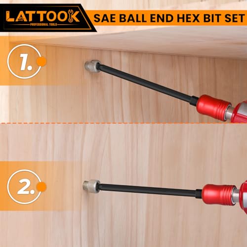 SAE Ball End Hex Head Allen Wrench Drill Bit Set - style: 10PCS Ball Hex Bits