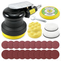 3 inch & 4 inch Air Sander Kit, Pneumatic Random Orbital Sander DA Sander with Sanding Pads, High Speed Palm Sander for Auto Body, Car Polishing, Woodworking, DIY Projects