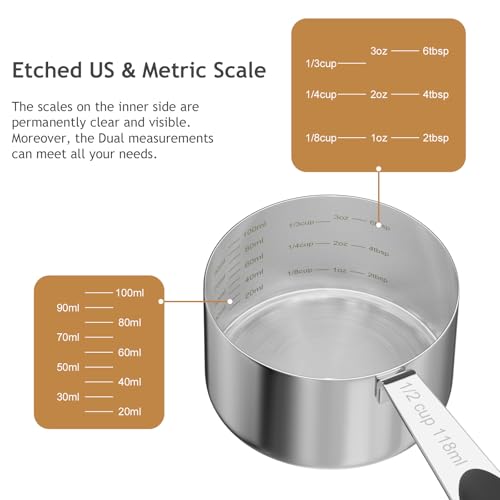 1PCS 1/2CUP(118ml) Dog Cat Food Scoop, Measuring Cup with Inner Scale - size: 1/2 cup