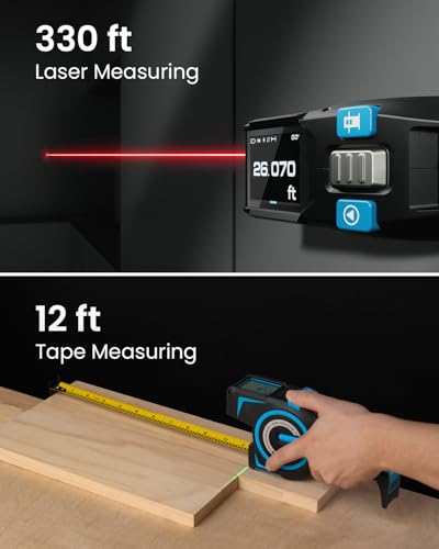 ACEGMET DTX10 & DT30 3-in-1 Digital Laser Tape Measure Bundle, 330Ft & 130Ft Laser Distance Meter with 16Ft Auto Lock Tape, Green Alignment Laser, High Precision, Area Volume Calculation, APP Sync, US