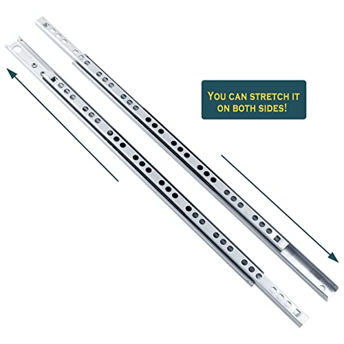 Uenhoy 1 Pair Drawer Slides 12.2" Two Way Slide Track Rail - size: 12.2"-1pair