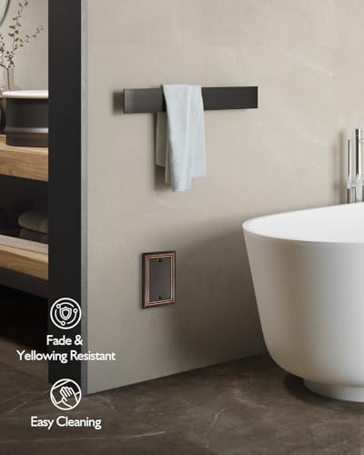 Switch Plates Outlet Covers, 2-Pack Metal Wall Plates, Aged Bronze - color: Aged Bronze, size: 1 Blank 2PK