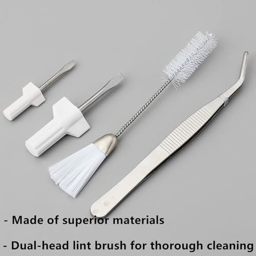 6 Piece Serger Sewing Machine Cleaning Repair Tool, Tweezers Double Headed Lint Brush Screwdrivers for Repair Overlock, Serger Service and More Sewing Machines