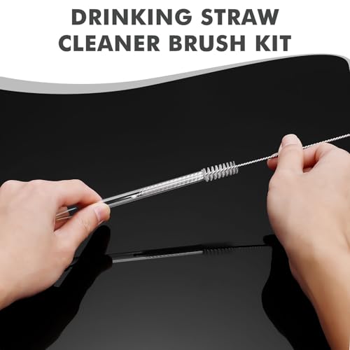 Straw Cleaner Brush, Reusable Metal Handles Straw Cleaning Brush Extra Long for Mug 40, 30, 20 oz, 10mm 15mm Wide for Sippy Cup, Water Bottle and Tubes Pipe