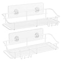Nieifi Shower Caddy Adhesive, Shower Shelves, Shampoo Holder for Bathroom - color: White, size: 2 Pack
