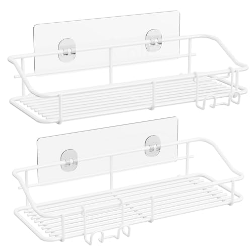 Nieifi Shower Caddy Adhesive, Shower Shelves, Shampoo Holder for Bathroom - color: White, size: 2 Pack