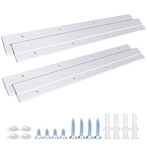 French Cleat Hanger 12 Inch, Aluminum Z Clips for Hanger Supports 80lbs - Interlocking Wall Mounting Bracket Hardware Kit for Hanging Mirrors, Picture, Shelf, Whiteboard, Art, Frames (12"-2Pairs) - size: 12 Inch-Standard